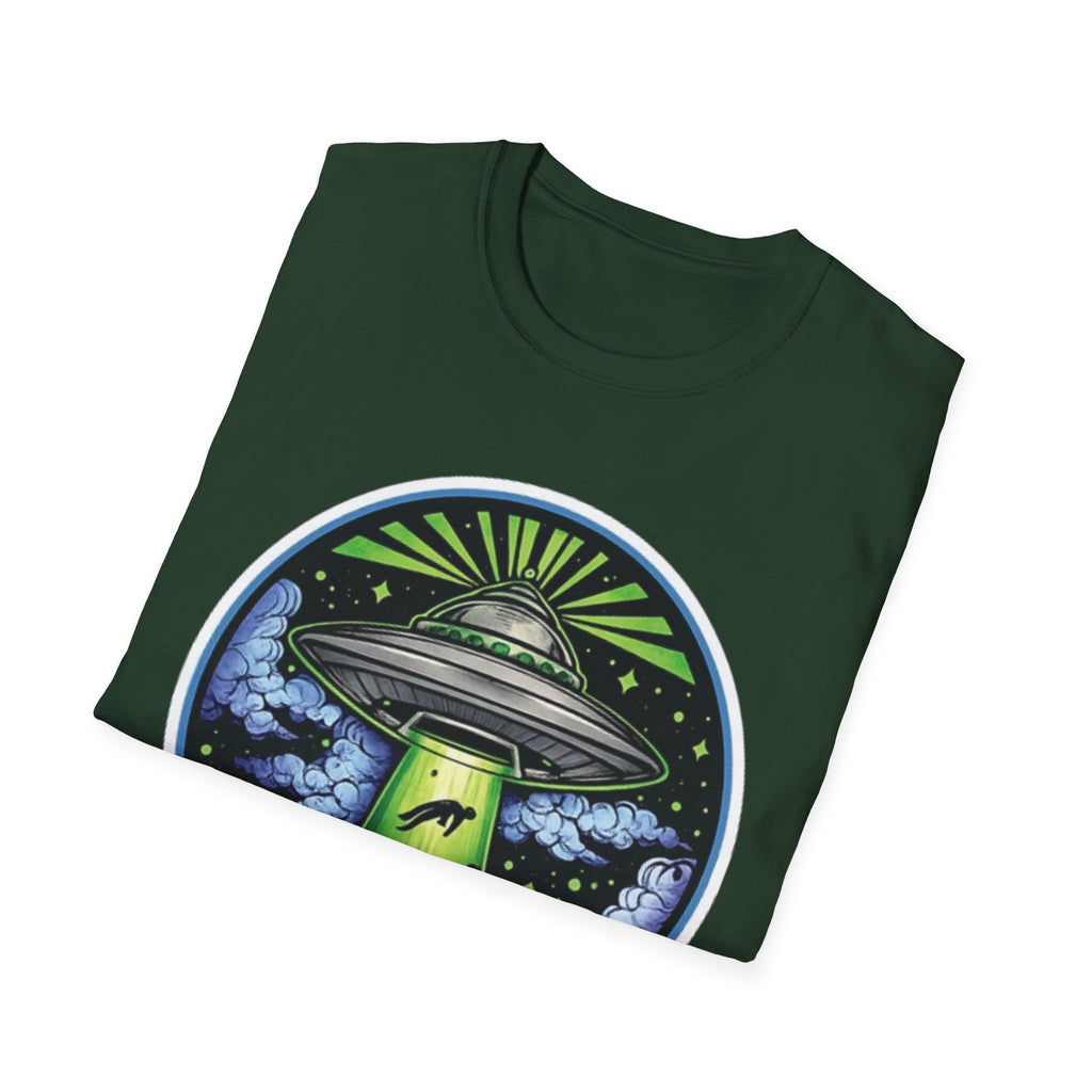 UFO Abduction T-Shirt – Neon Alien Spaceship Graphic Tee