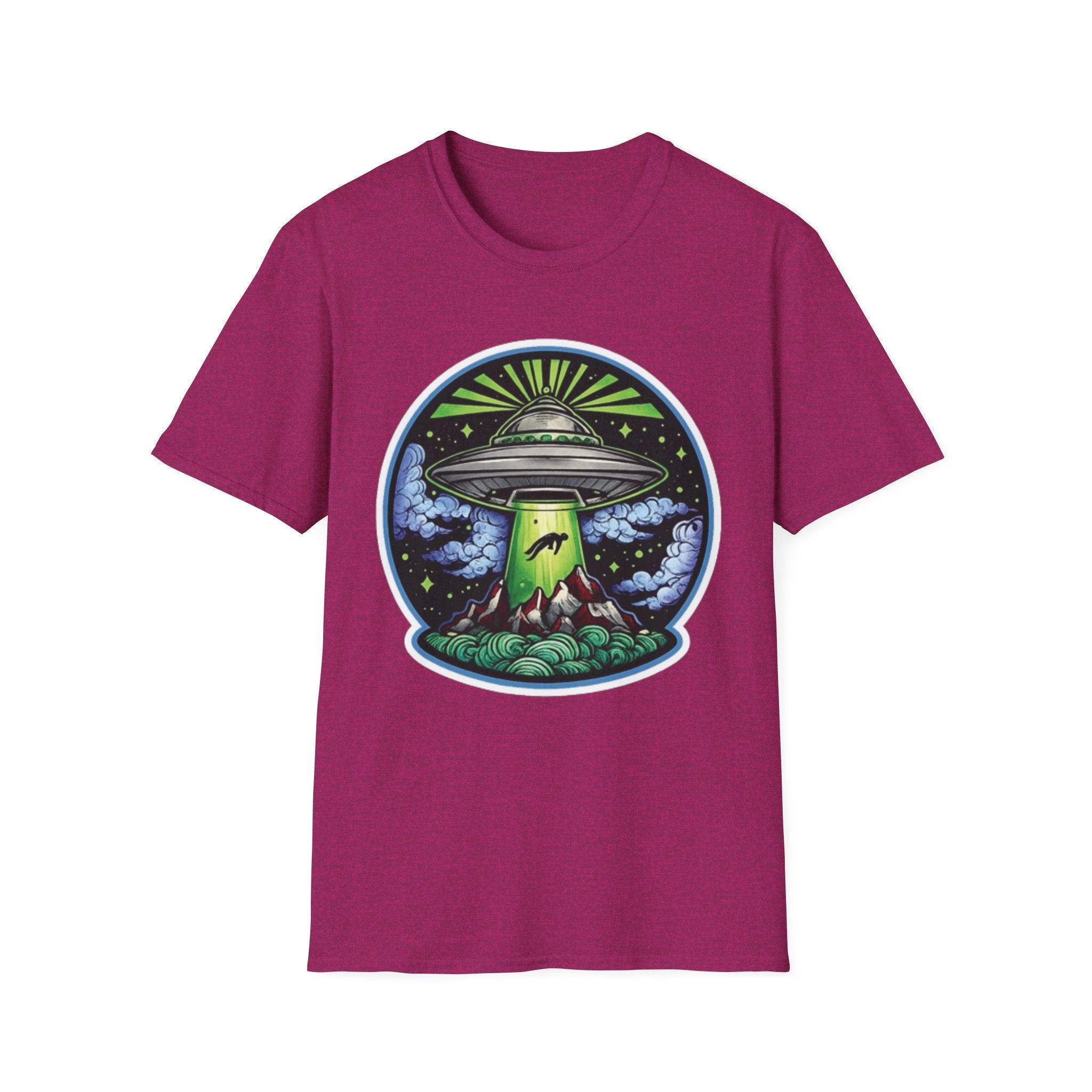UFO Abduction T-Shirt – Neon Alien Spaceship Graphic Tee