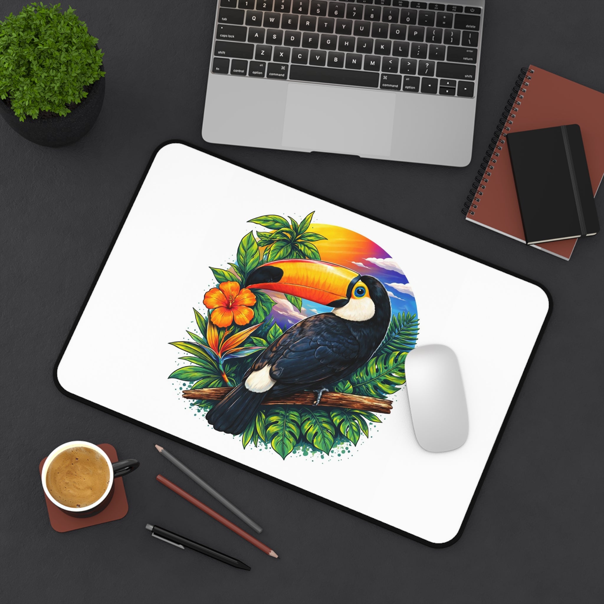 Tropical Toucan Desk Mat — Vibrant Bird & Jungle Mouse Pad