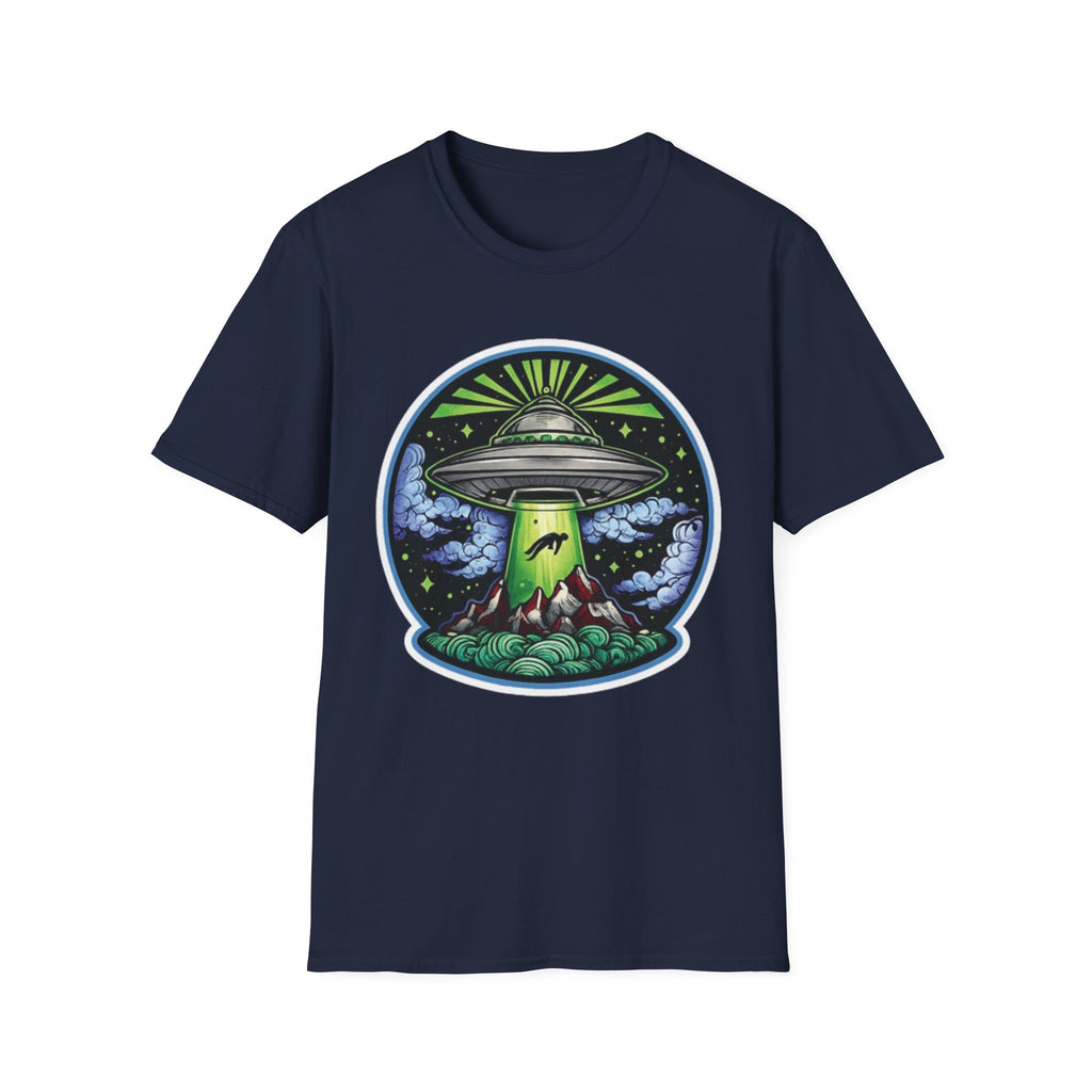 UFO Abduction T-Shirt – Neon Alien Spaceship Graphic Tee