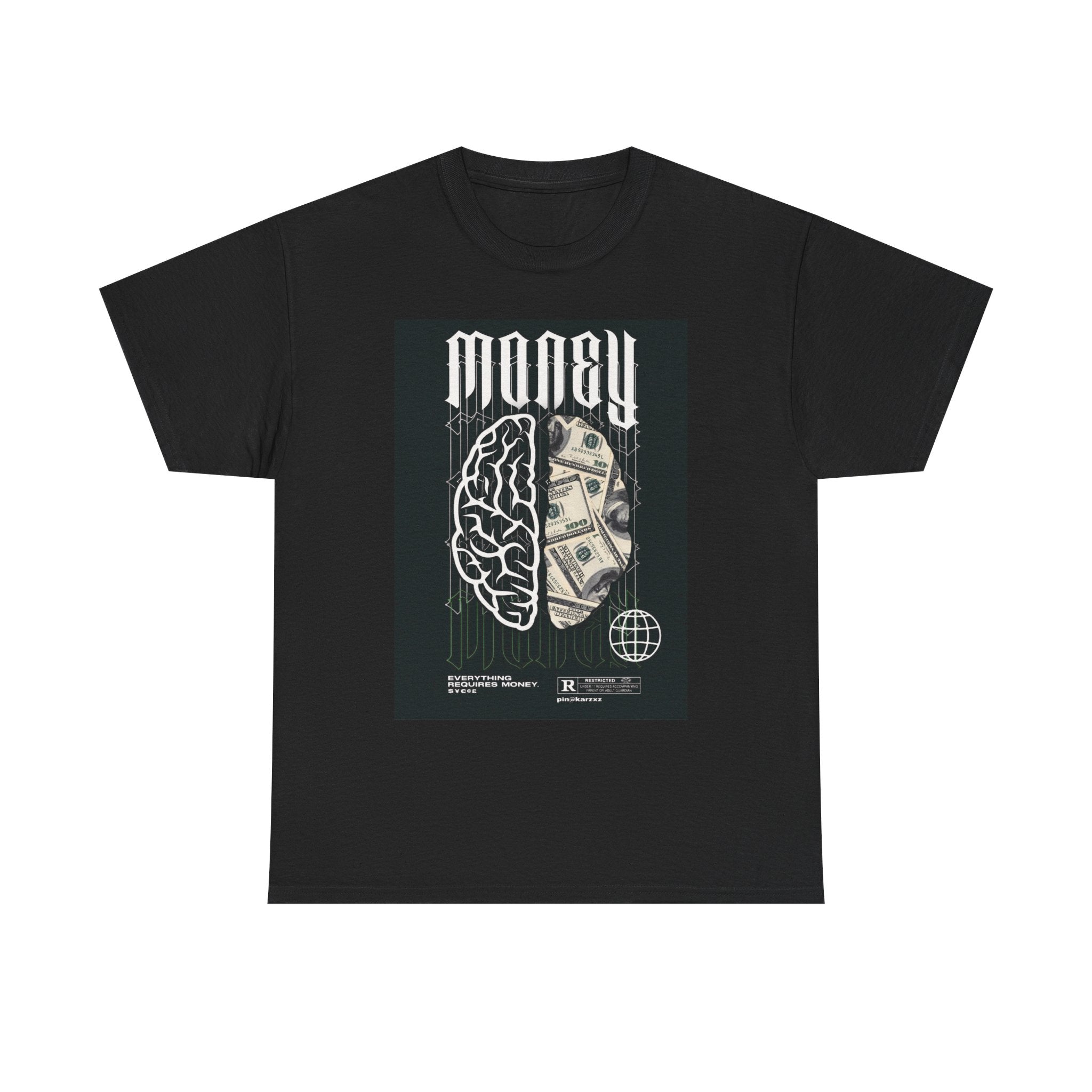 Money Brain T-Shirt — Graphic Tee with Brain & Cash Streetwear Design