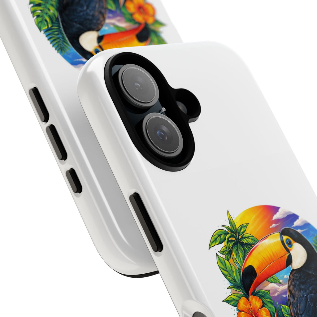 Toucan Sunset Phone Case - Tropical Bird Protective Case with Floral Design