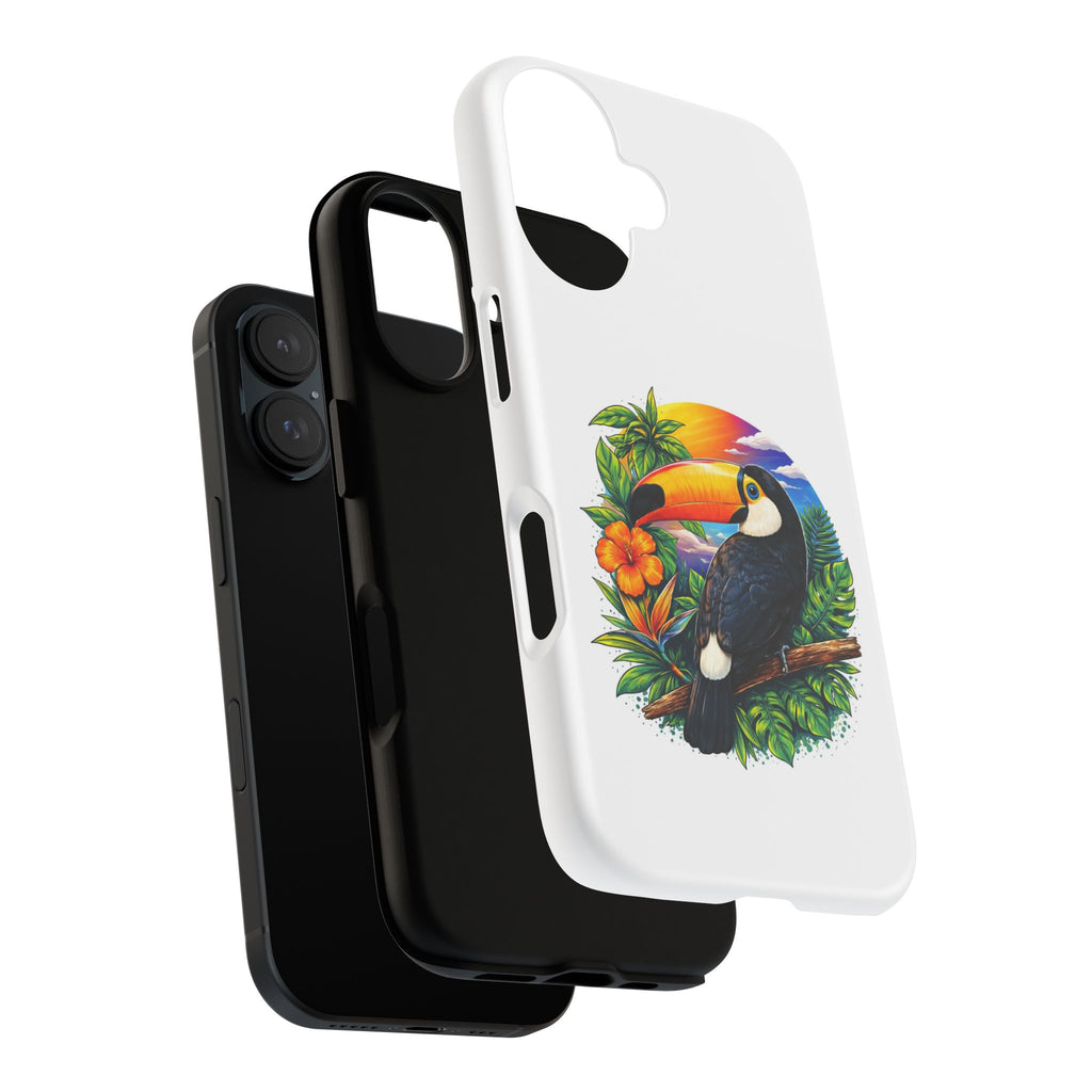 Toucan Sunset Phone Case - Tropical Bird Protective Case with Floral Design