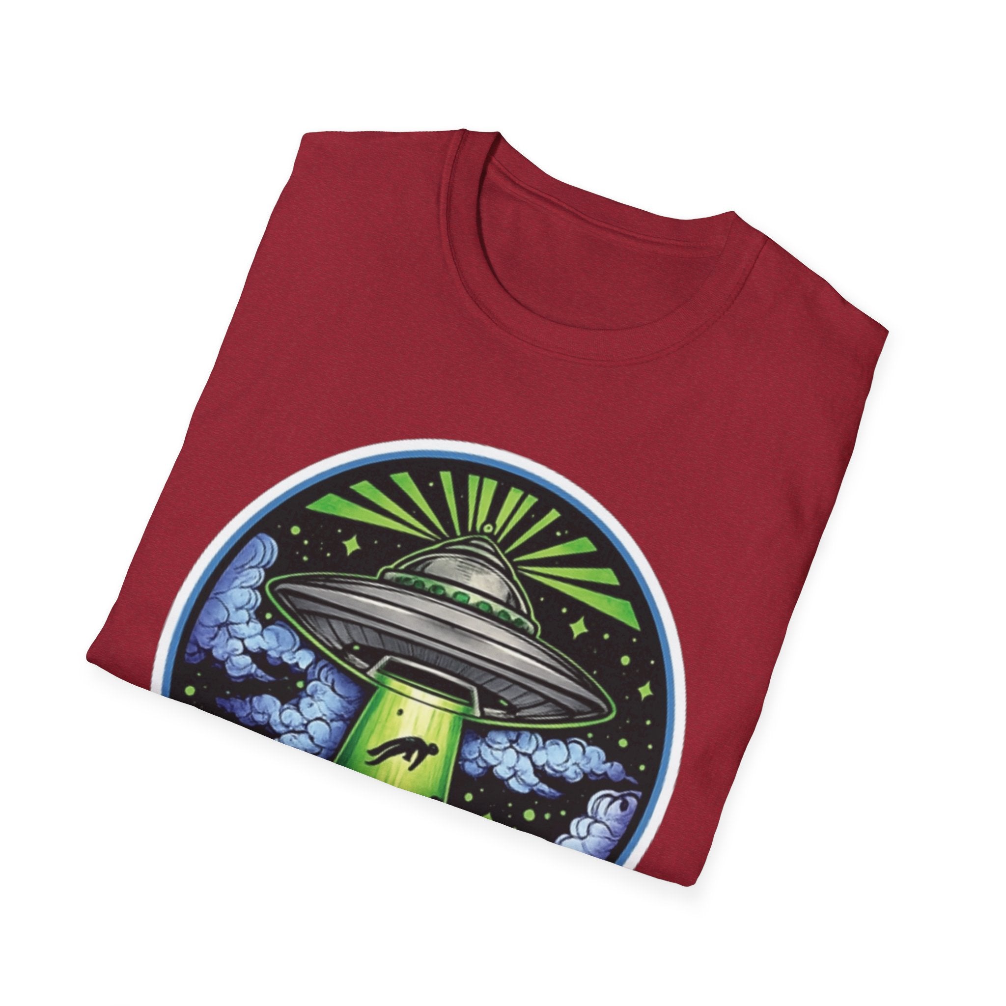 UFO Abduction T-Shirt – Neon Alien Spaceship Graphic Tee